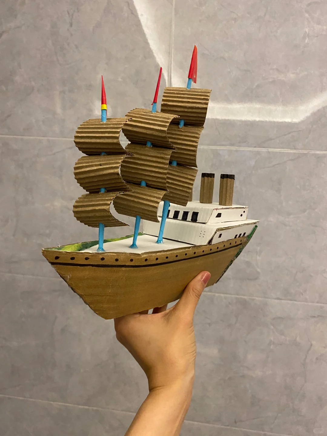 纸皮帆船⛵️手工制作
