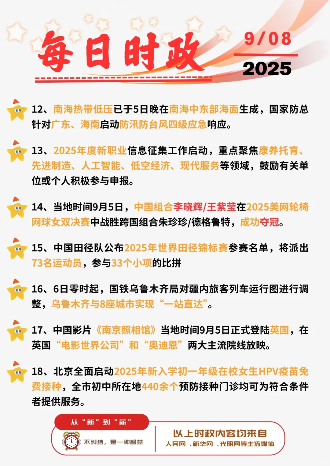 ?每日时政打卡 | 2025年9月8日