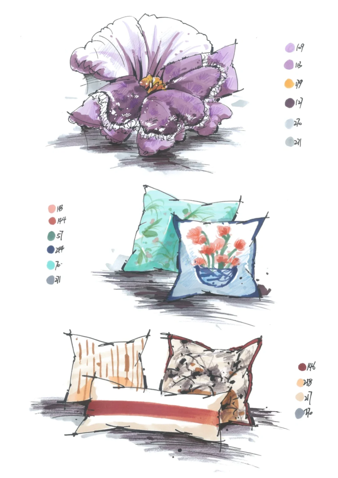 每周一画17｜花花抱枕