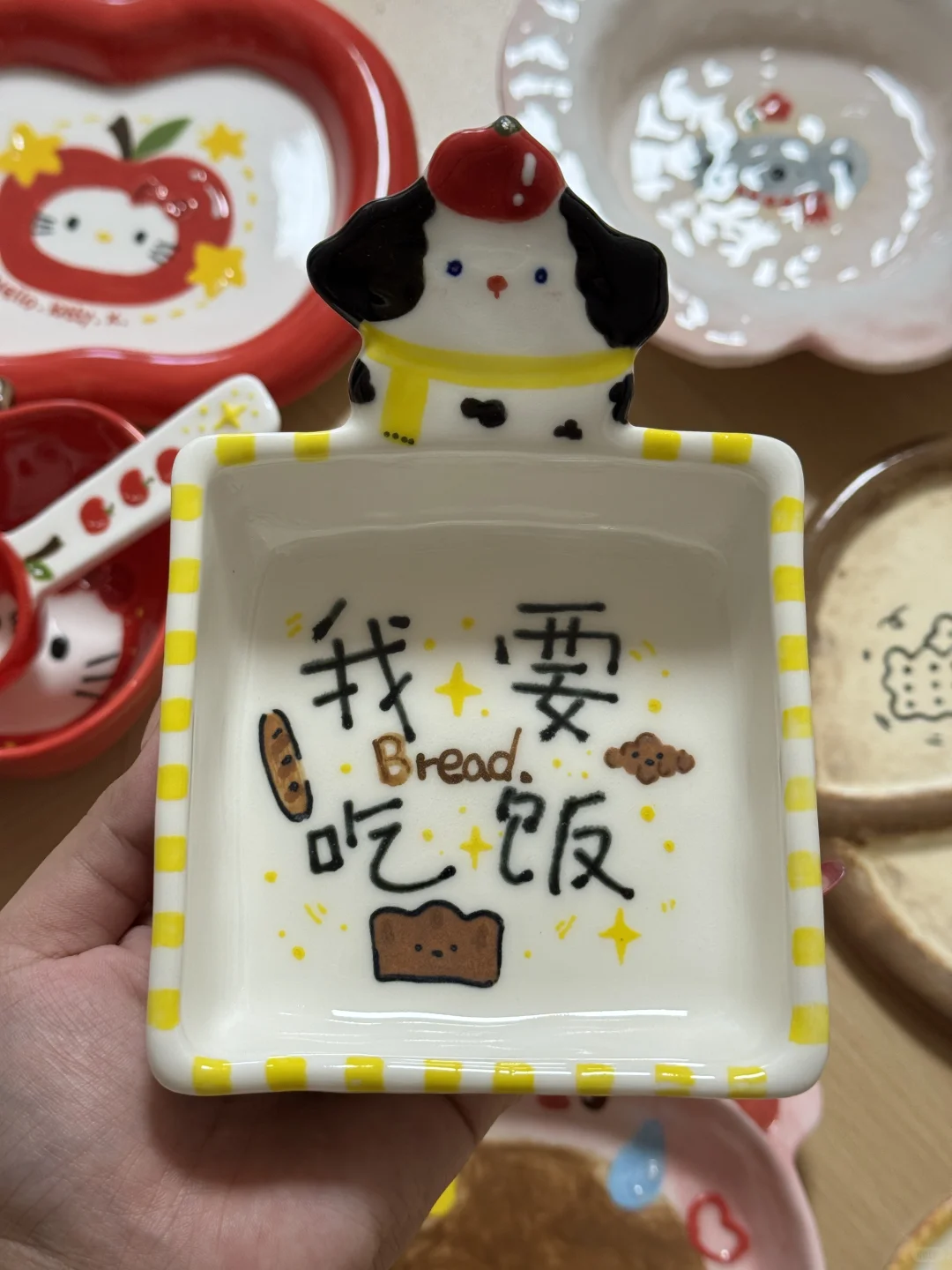 左滑一键烧成…在景德镇画了18h的盘子到家啦