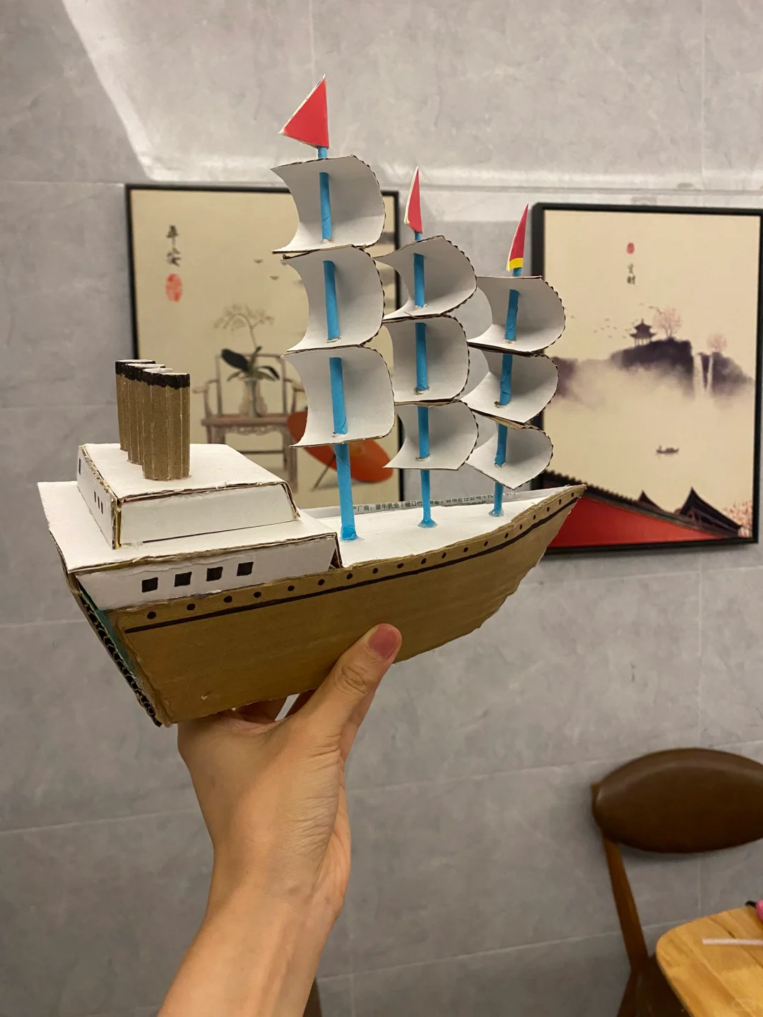 纸皮帆船⛵️手工制作