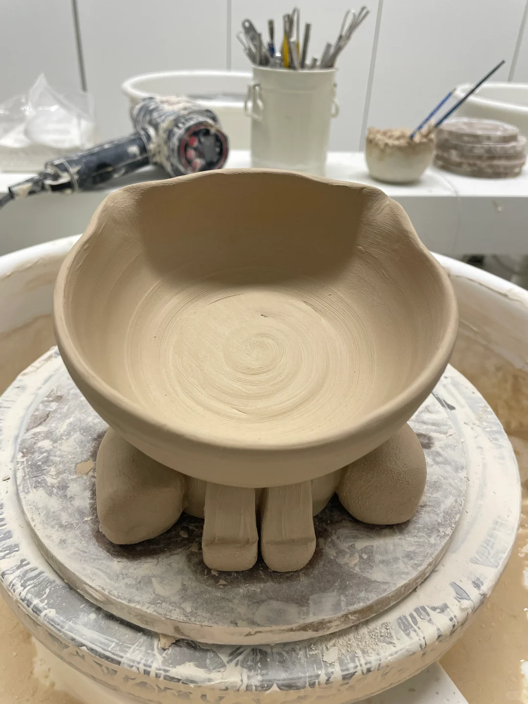 第一次做陶艺，期待成品