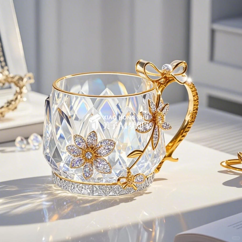 ?AI产品设计1000个✨珠光宝气水晶玻璃杯