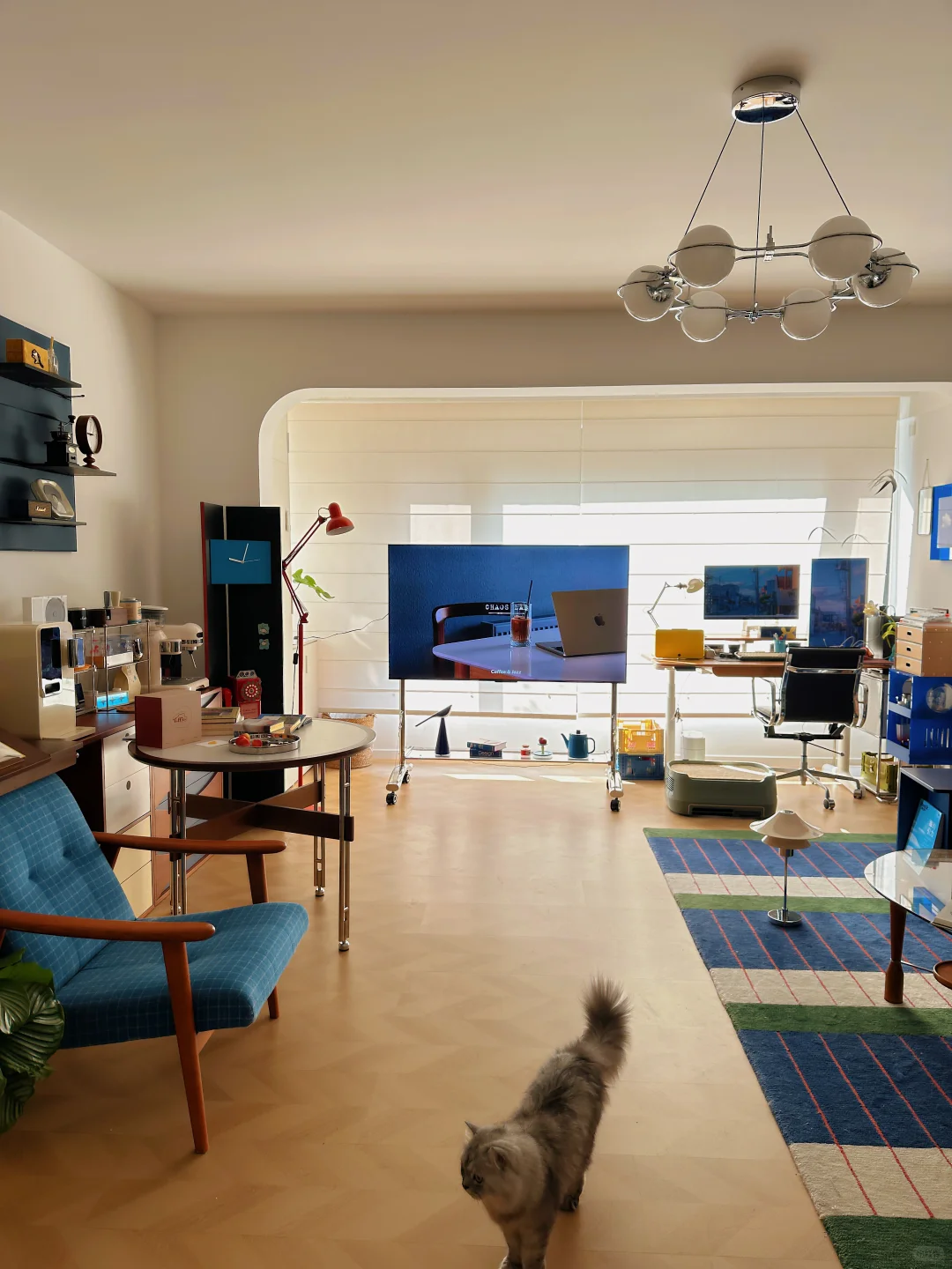 89㎡包豪斯小家,电视支架让空间灵动又高级