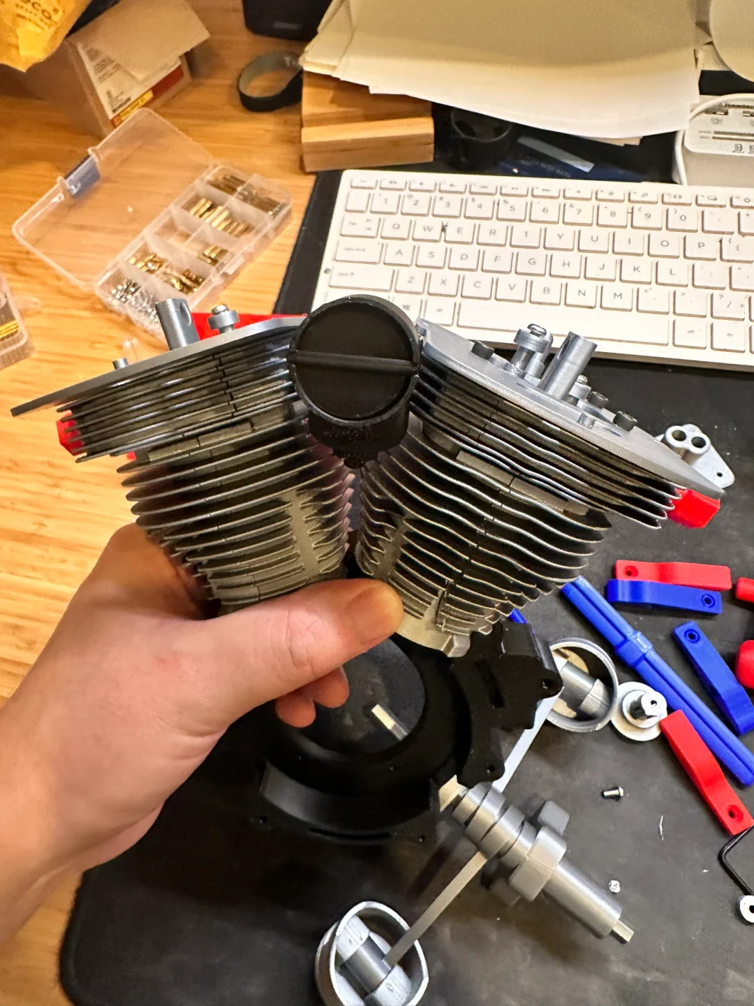 3D打印 - 摩托车双杠发动机