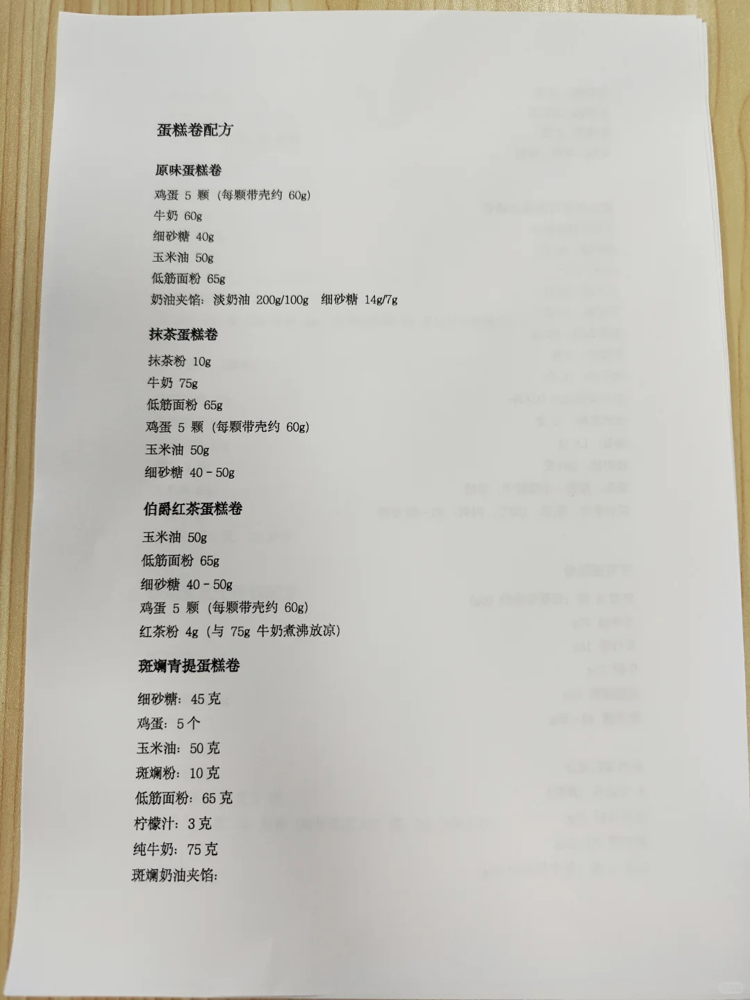 分享一些我在烘焙店上班用过的蛋糕配方