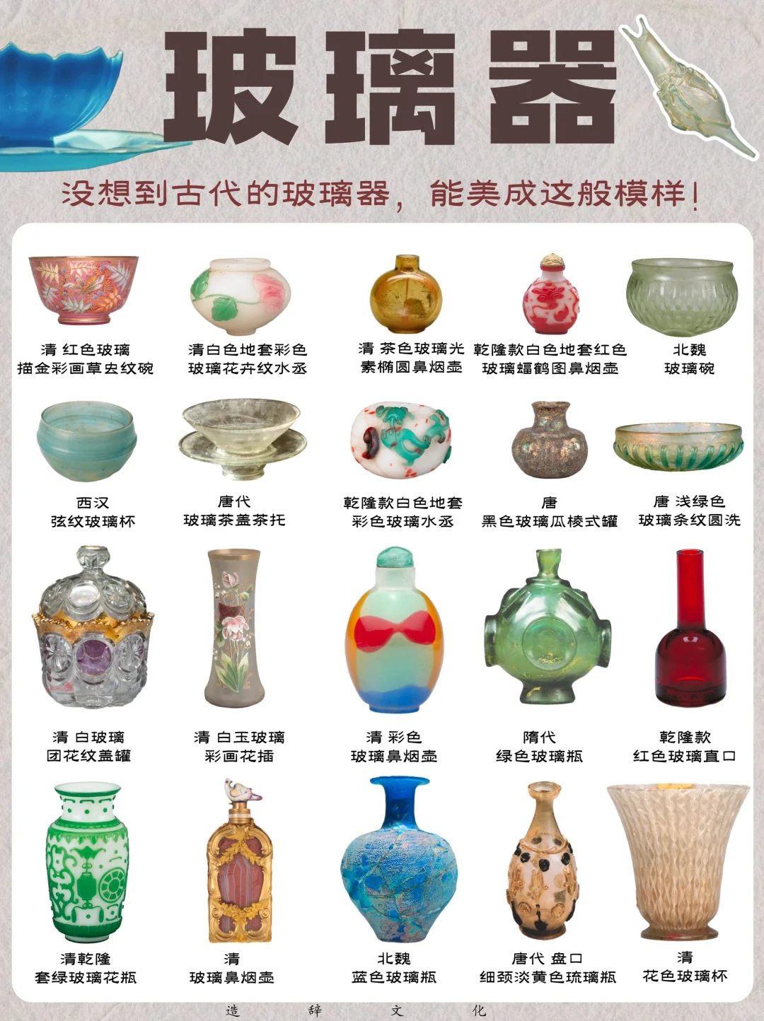 ?没想到古代的玻璃器，能够如此绚丽多彩