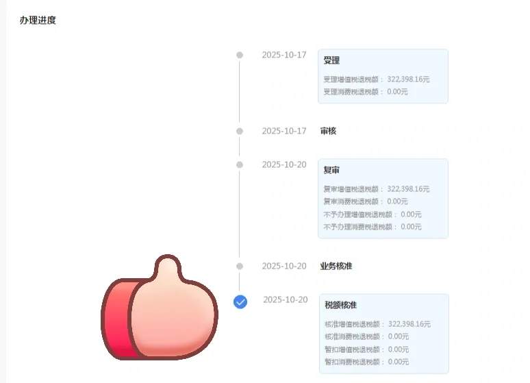又一笔退税审批啦！