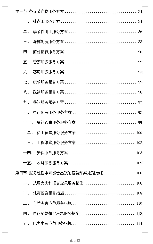 酒店业务外包服务投标方案