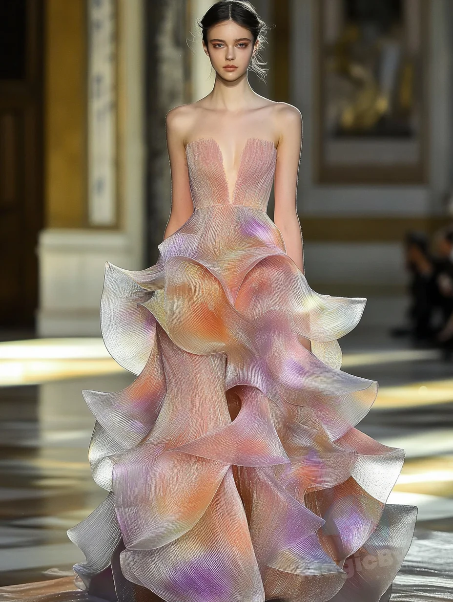 梦幻叠影：礼服中的艺术流动
