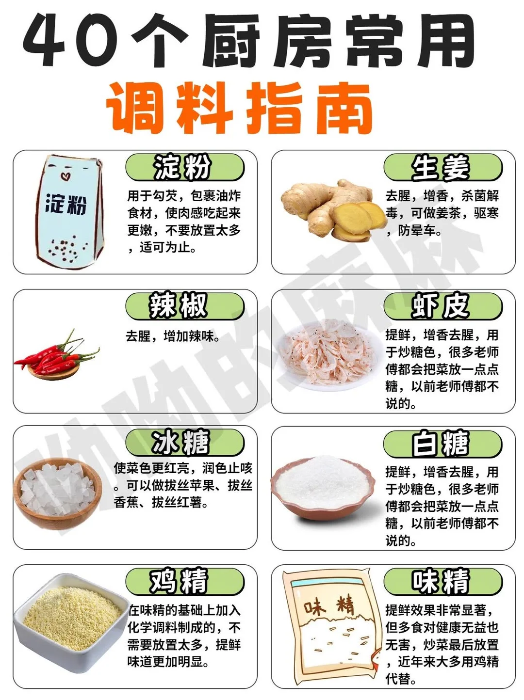 40个厨房常用调料指南
