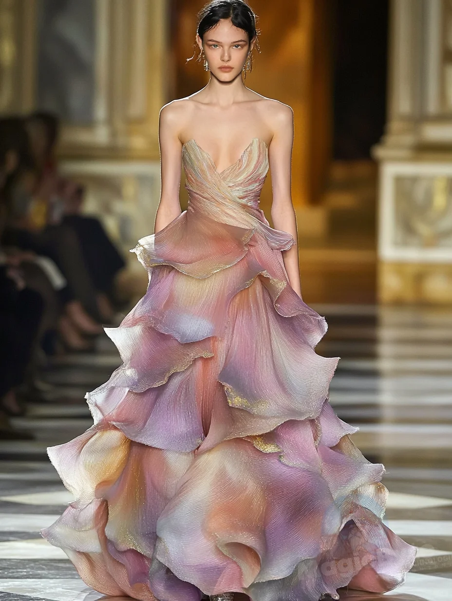 梦幻叠影：礼服中的艺术流动