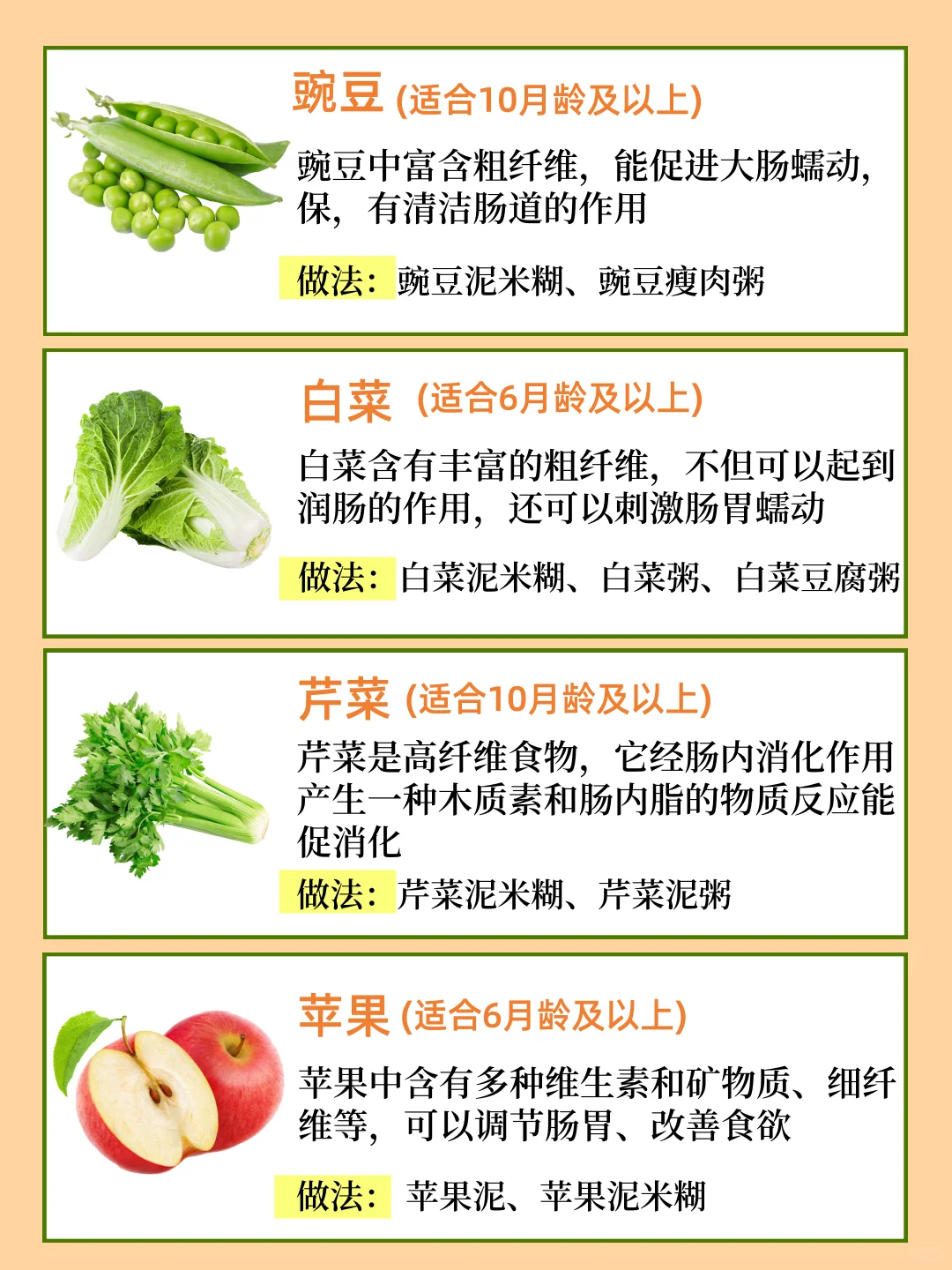 宝宝便秘好心疼?加点这些果蔬✅