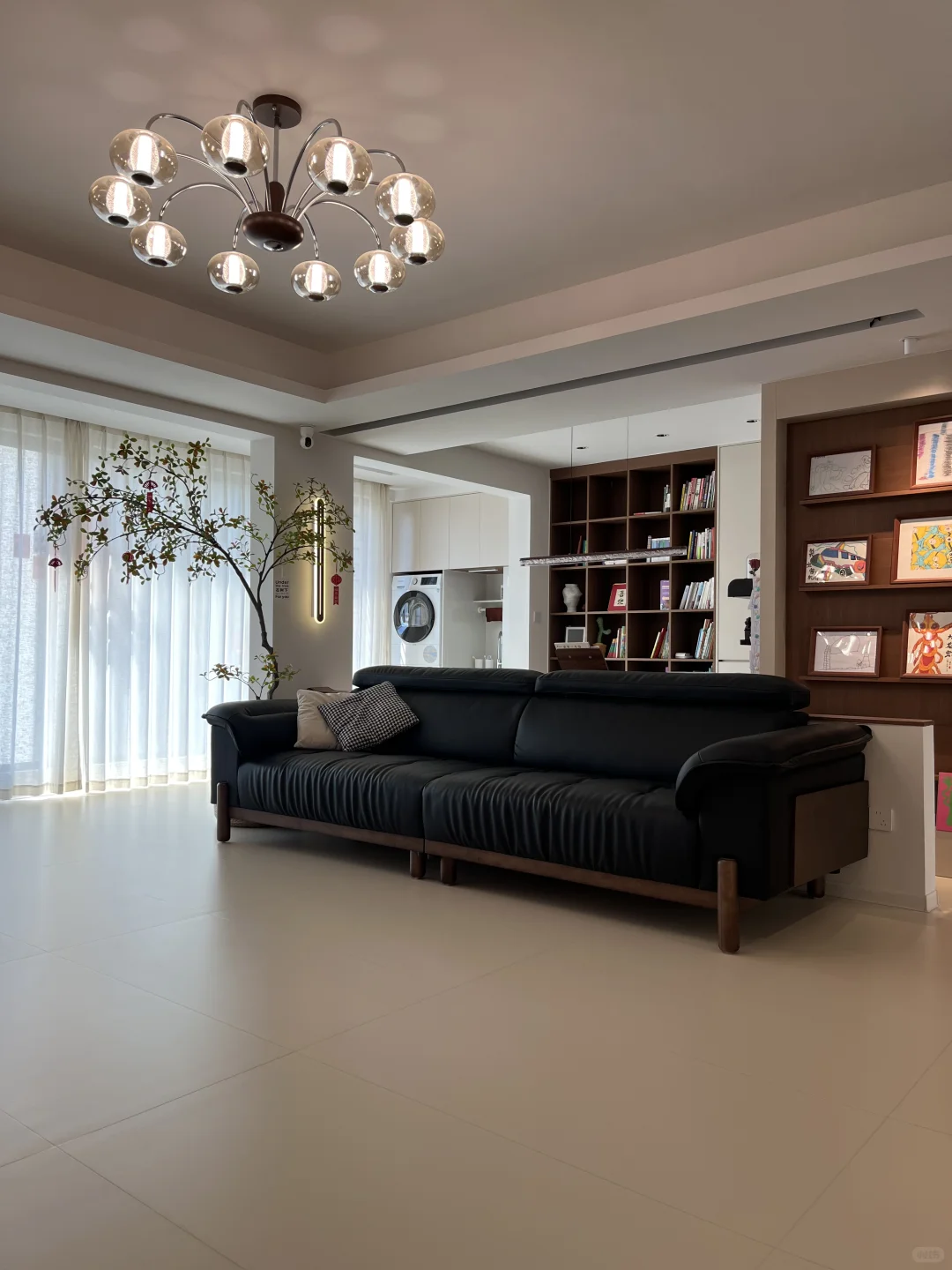 空间放大术,一半客厅一半书房