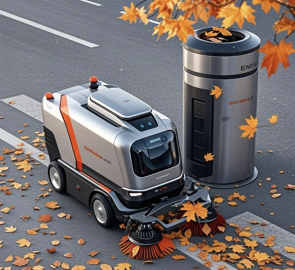 概念落叶收集降解一体车:再生让生活更美好