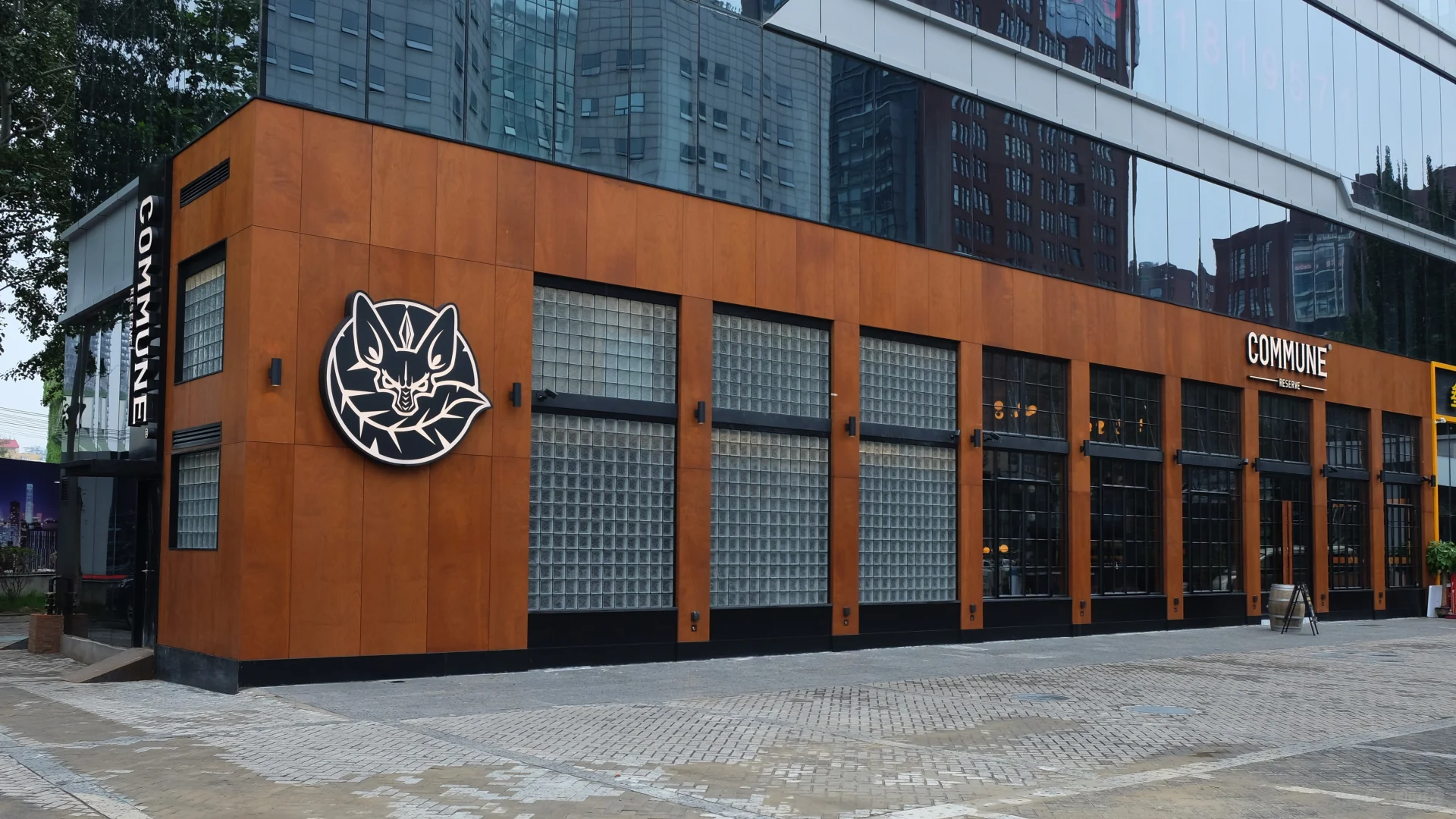 碳化基材-天然木皮纤维门头板