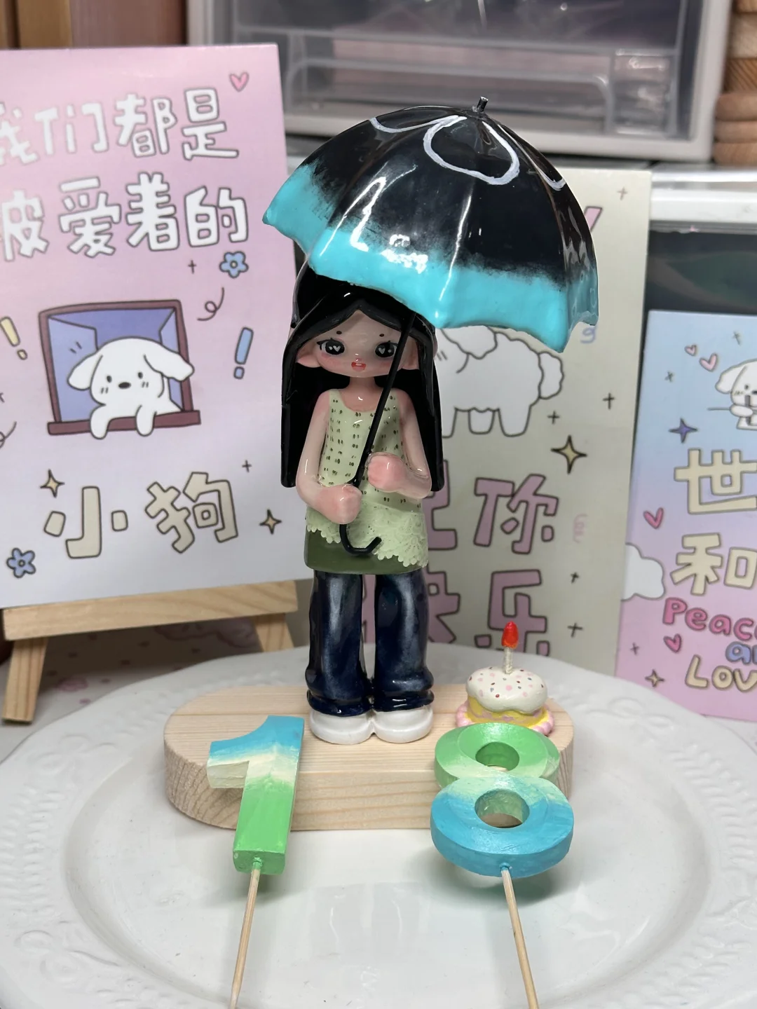 挑战在宿舍做石塑粘土人偶第二天