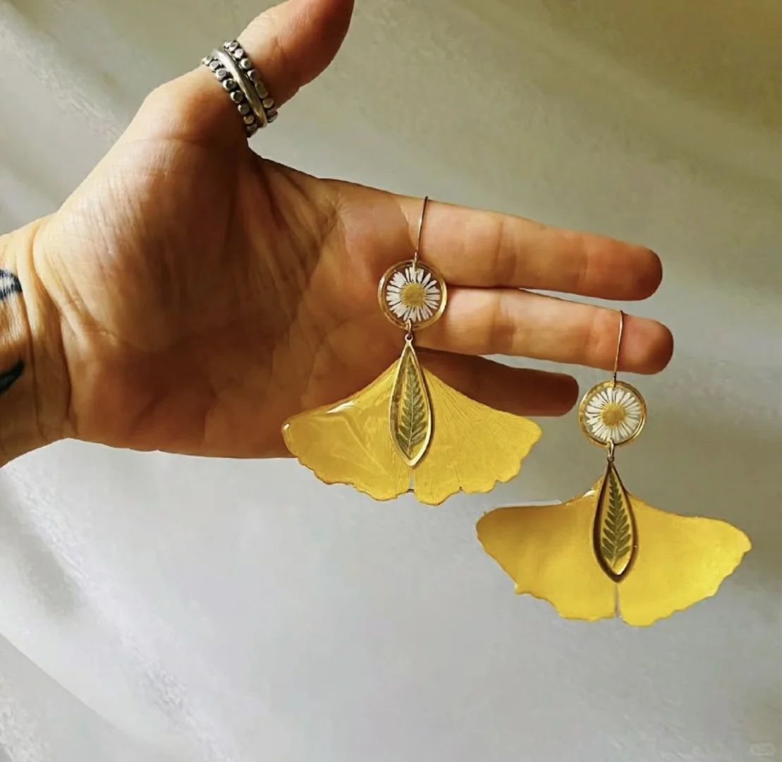 分享｜真花植物滴胶耳饰