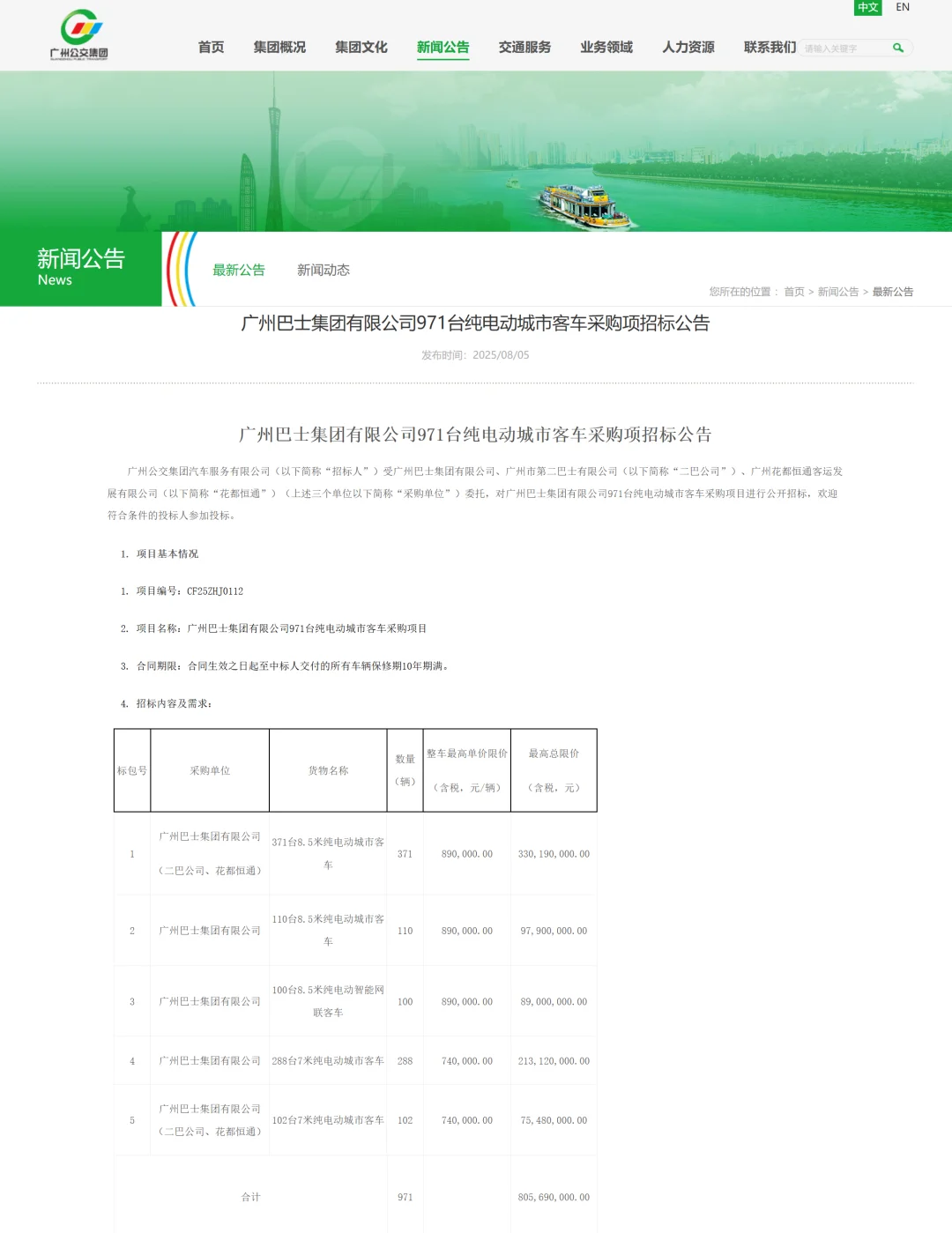广州市区公交新车招标 但……