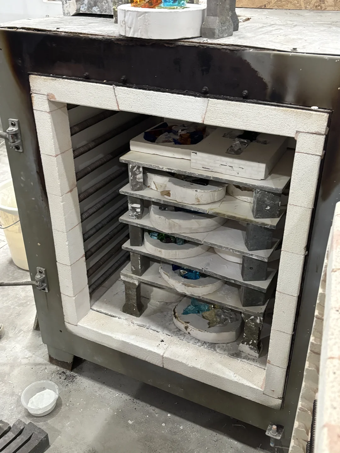 记录大一第一次窑铸玻璃??