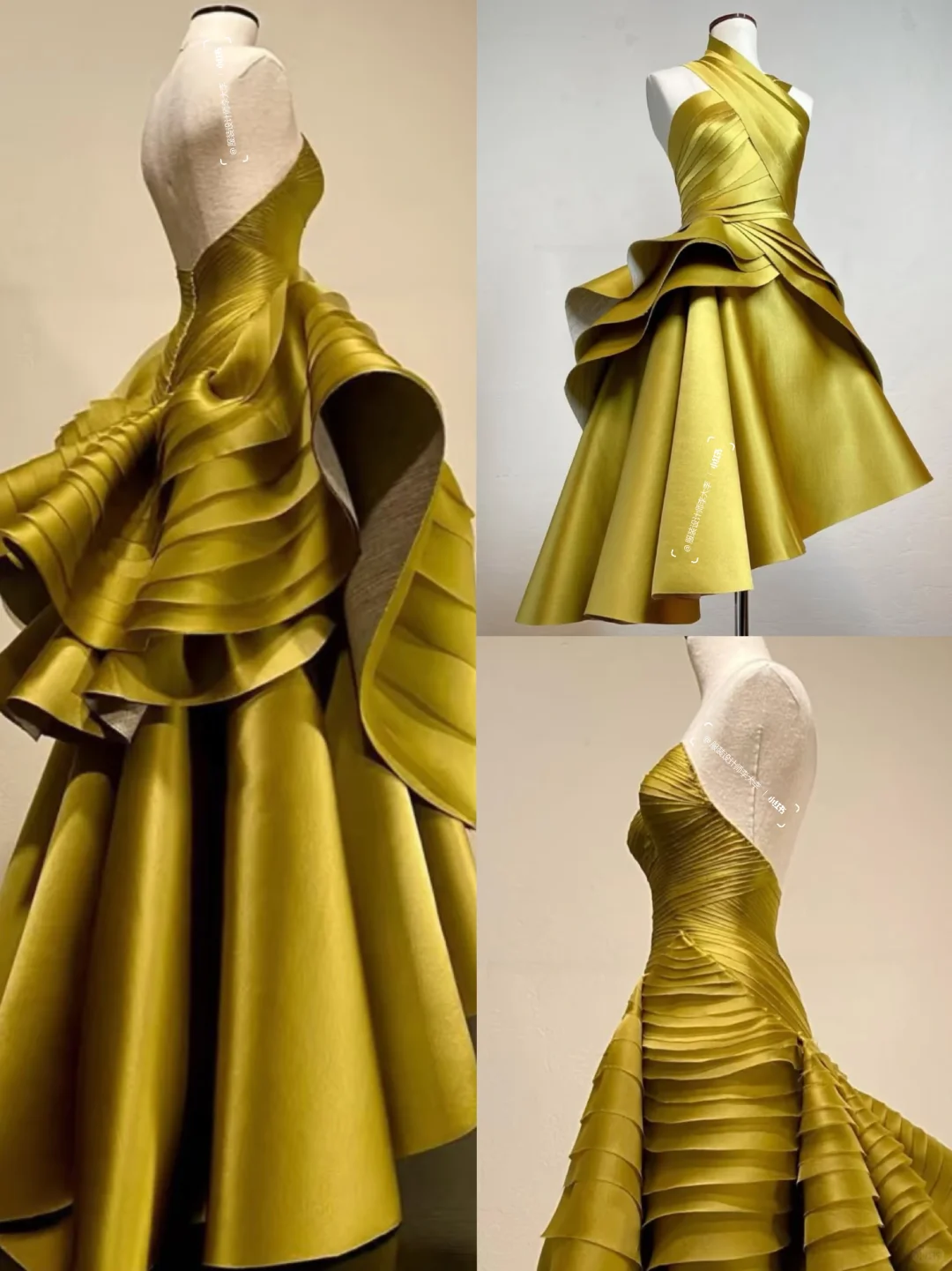 荷叶边和褶皱元素技法在白胚布上的完美呈现