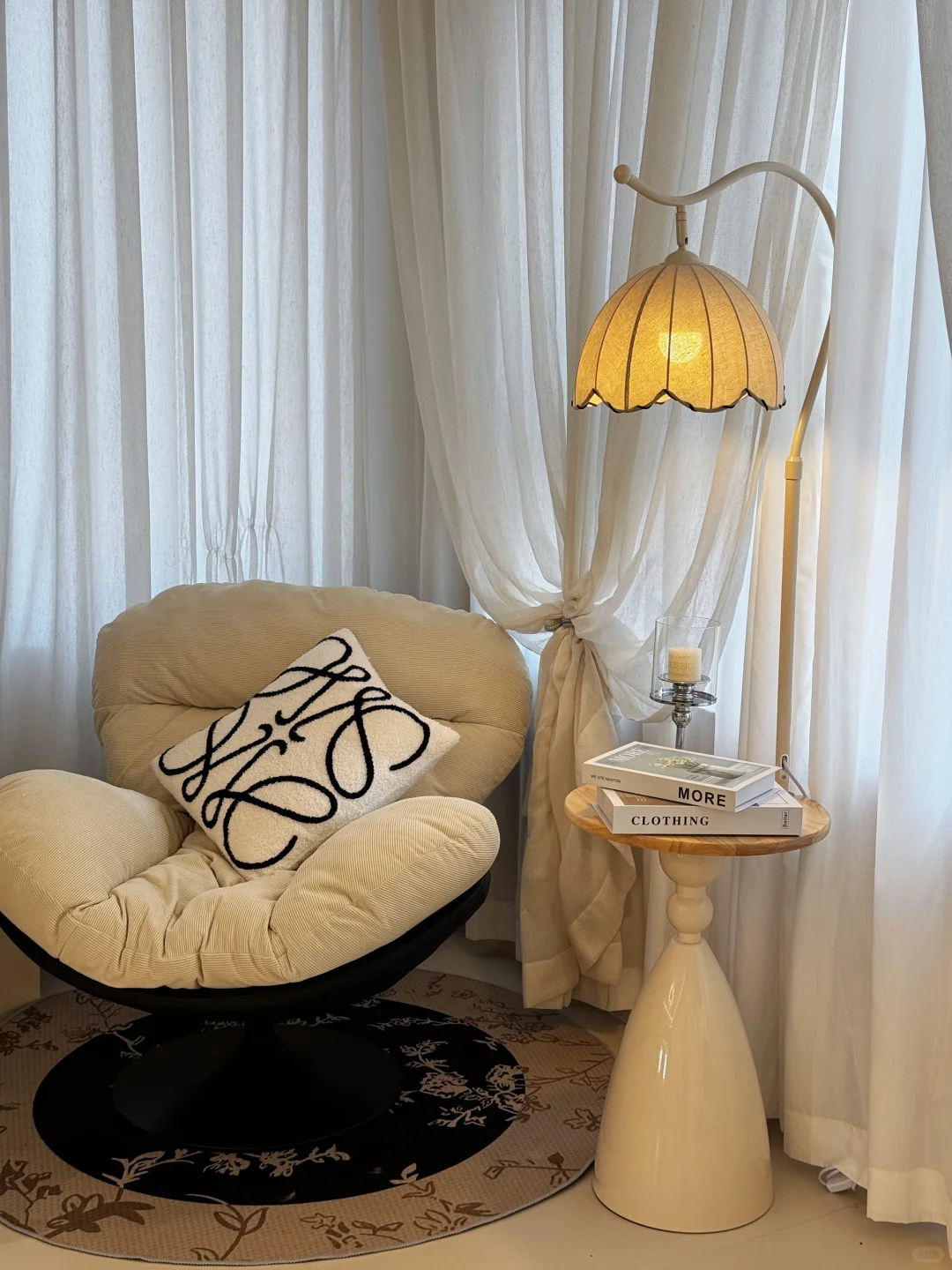 ?奶油风法式落地灯｜我家氛围感的神来之笔！