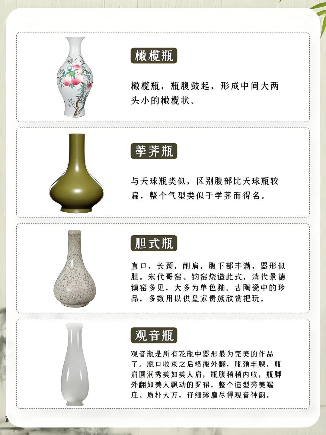 【知多少】超全的瓷器瓶型大全