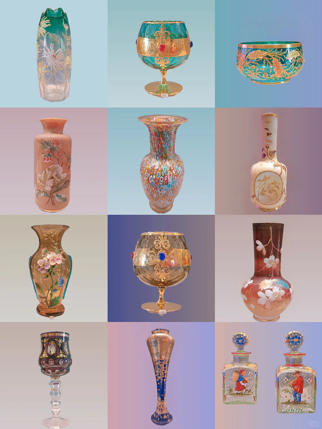 大元帅府-波西米亚.透明玻璃画珐琅瓶合集ll