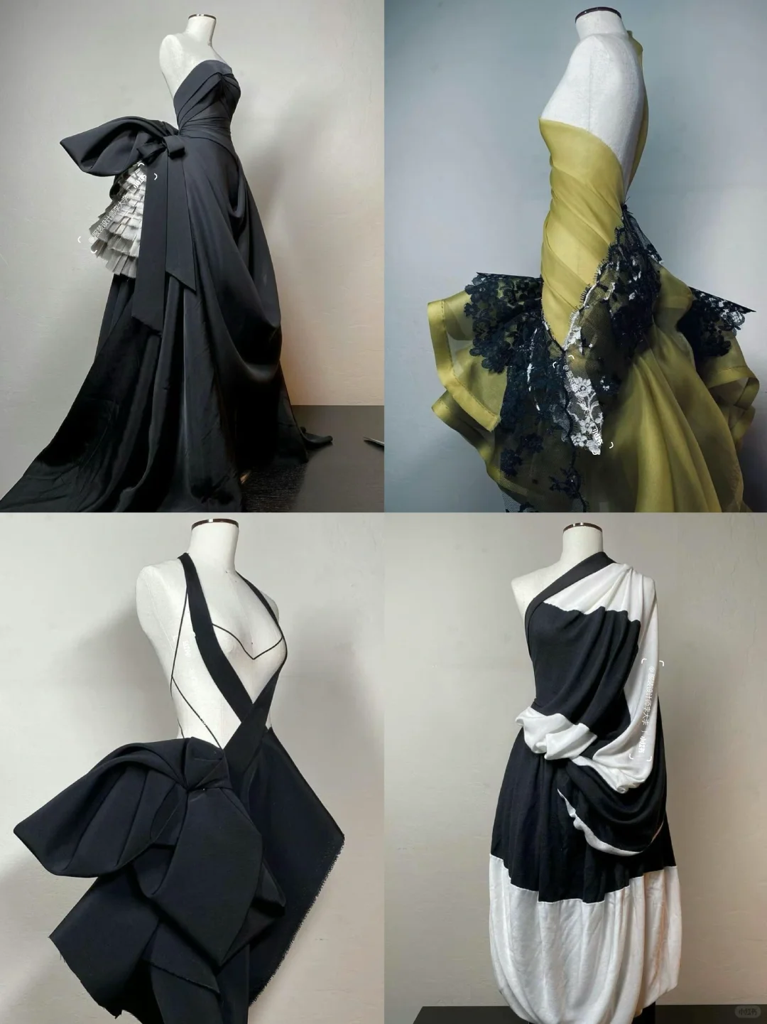 荷叶边和褶皱元素技法在白胚布上的完美呈现