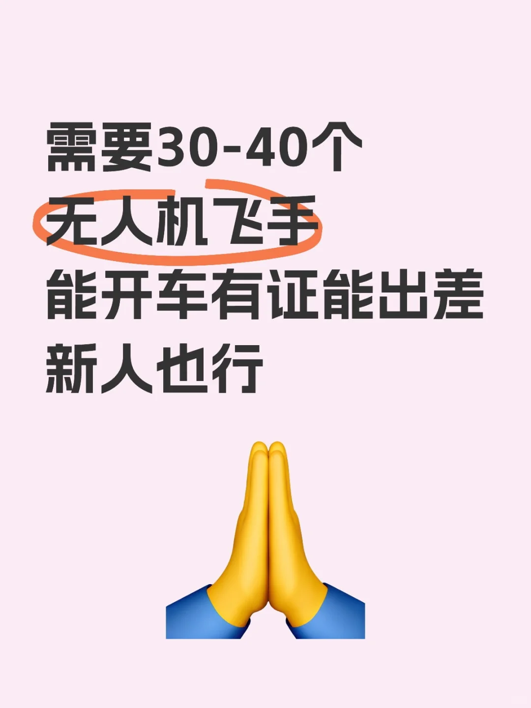 需要无人机飞手30-40个 新人也行