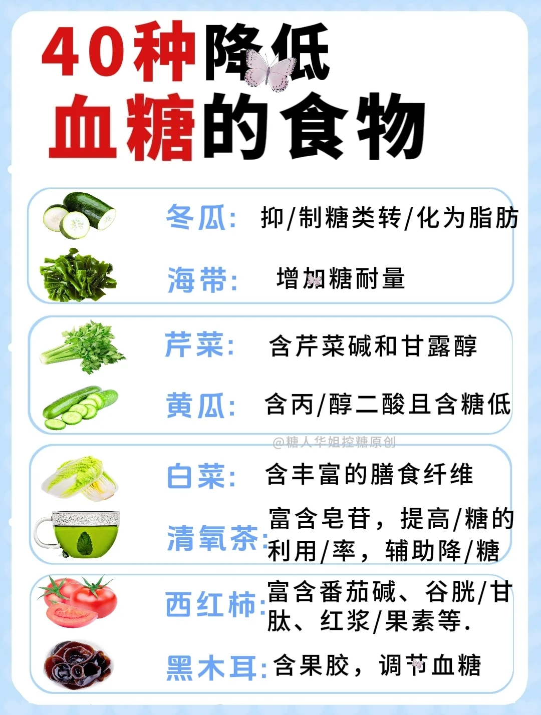 ?40种低糖食物,低卡,吃饱又稳糖❗