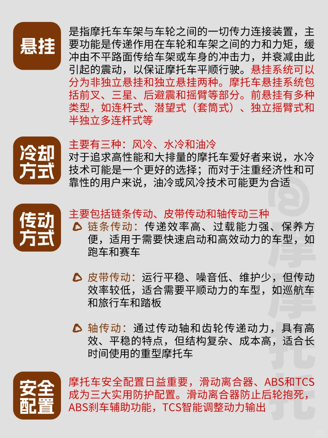 一分钟看懂摩托车配置