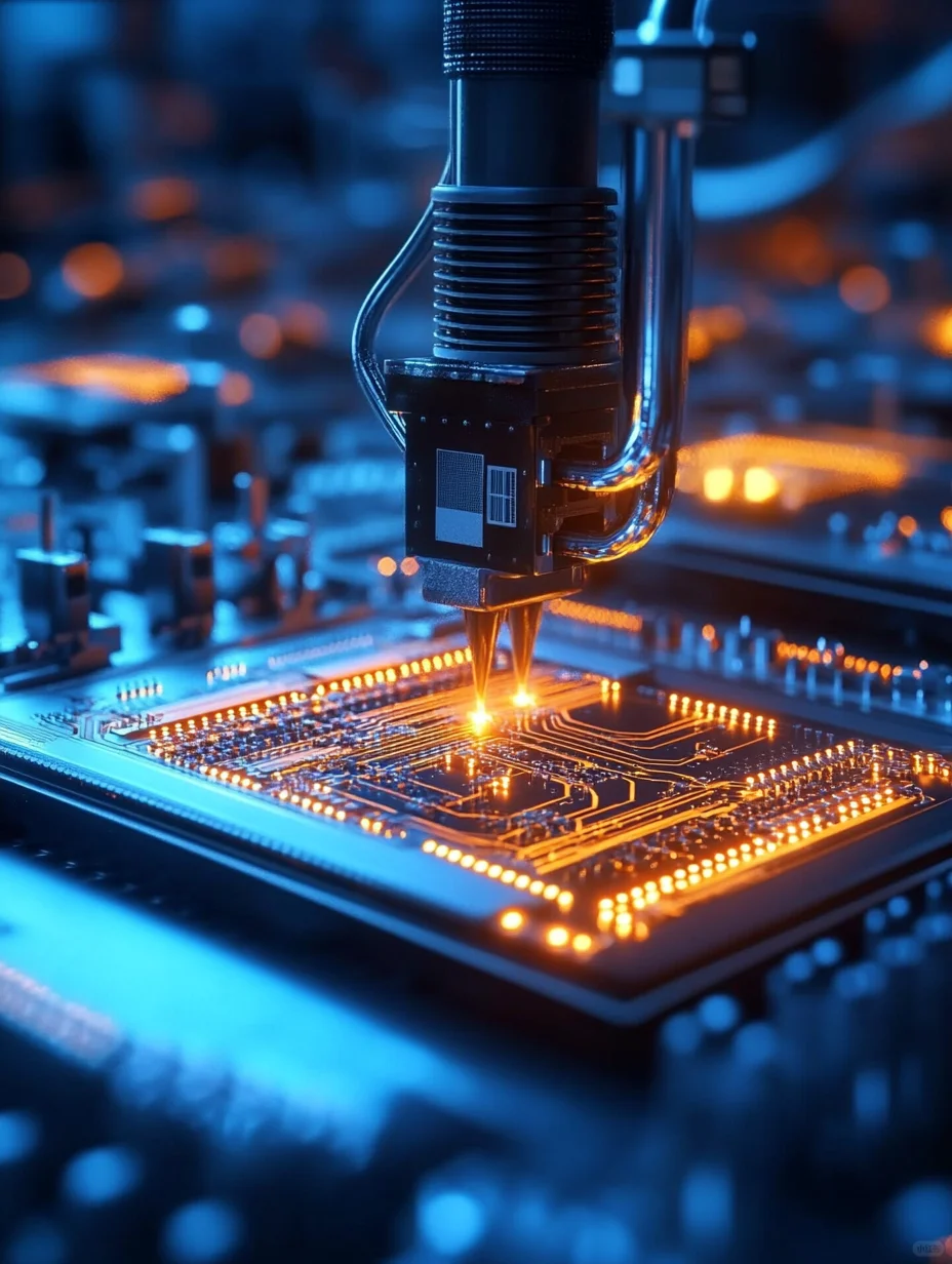 现代工艺缩影·机械臂下的电路板艺术