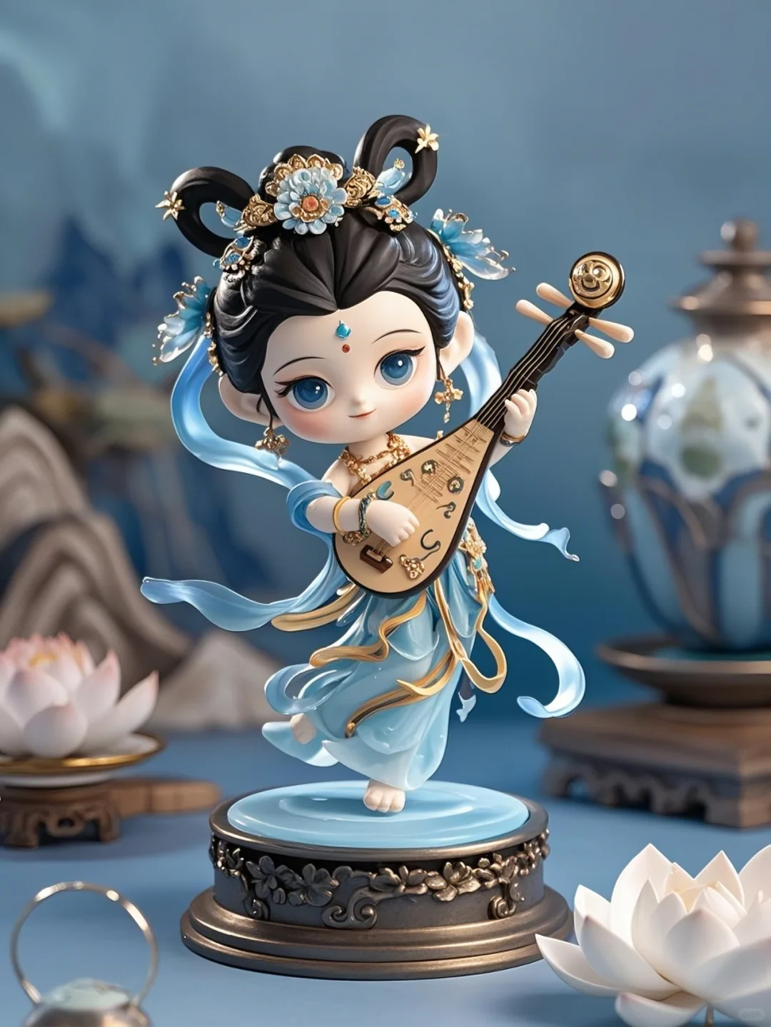 绝美AI国风飞天手办