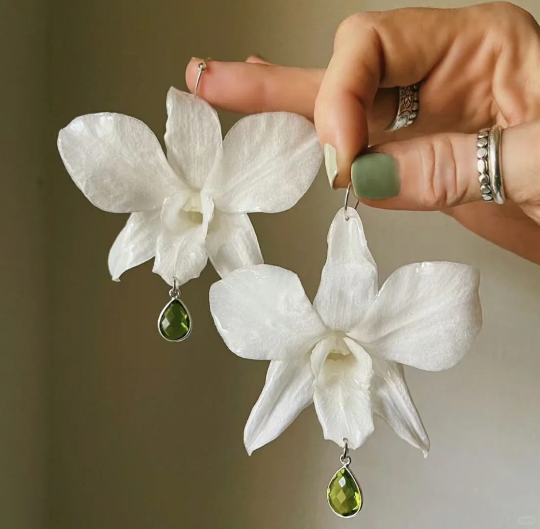 分享｜真花植物滴胶耳饰