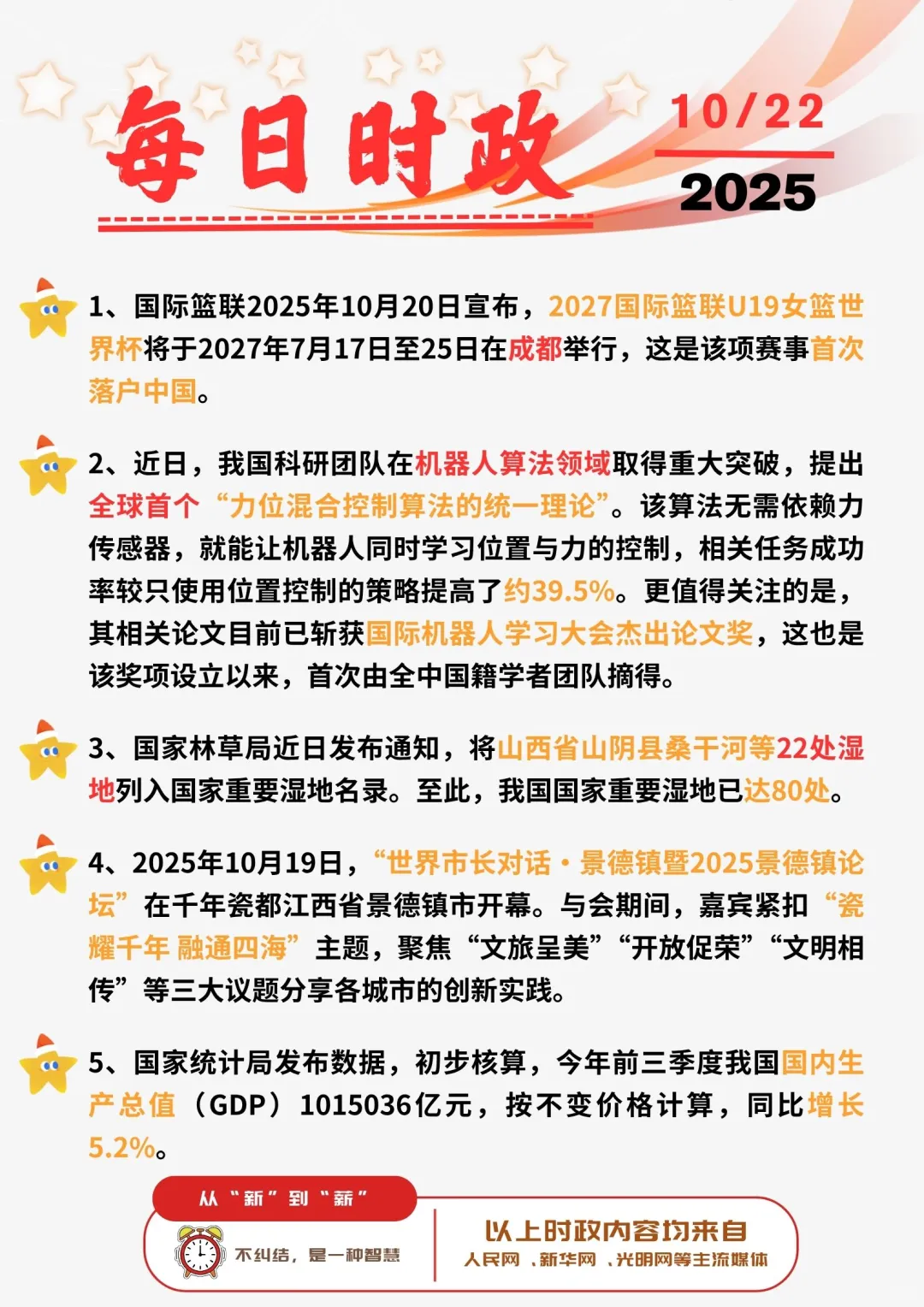 ?每日时政打卡 | 2025年10月22日