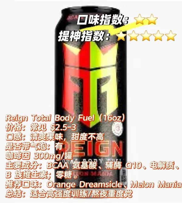 北美最详细功能饮料评测