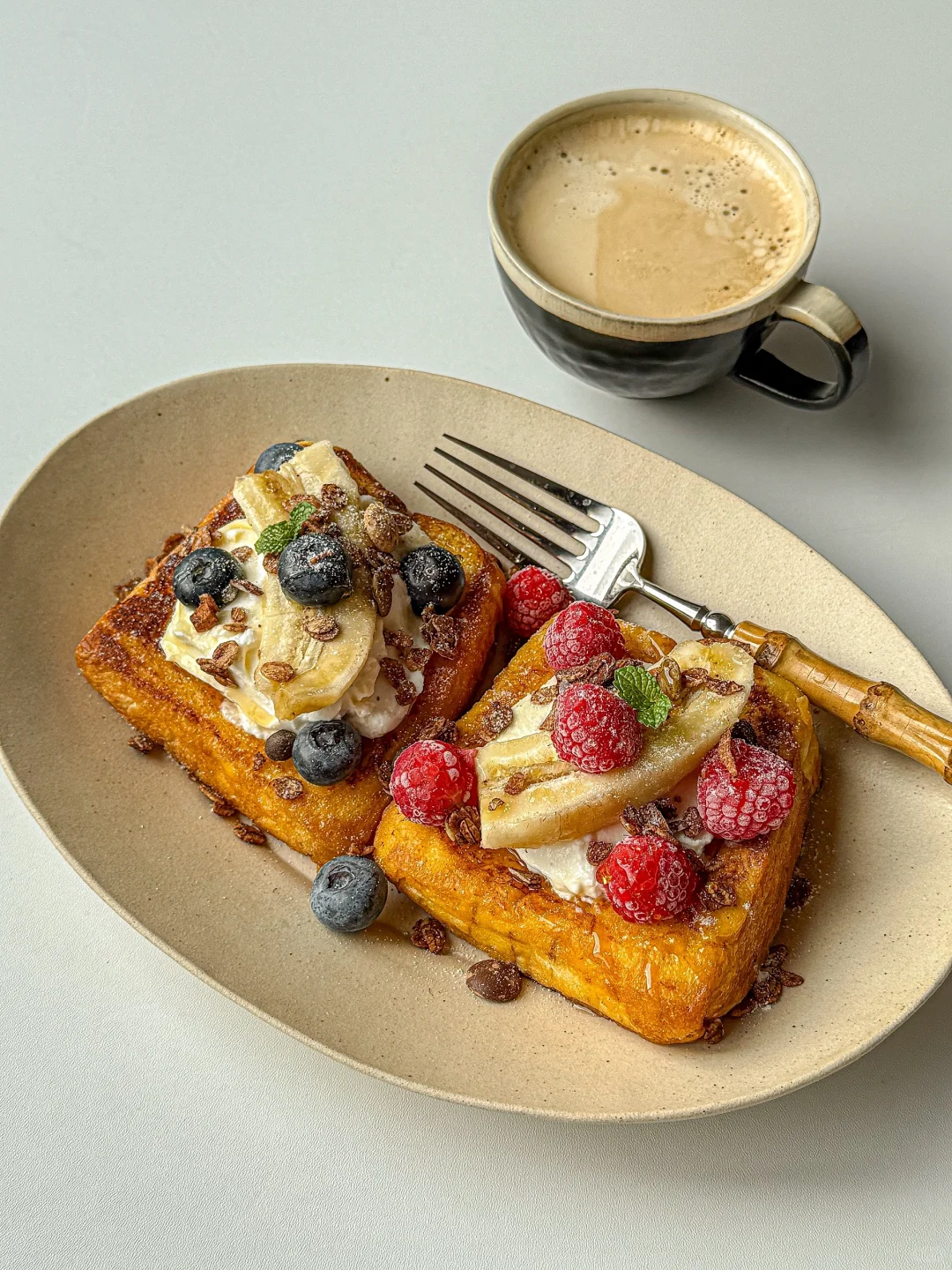 快手brunch‼️莓果酸奶法式吐司 香甜松软