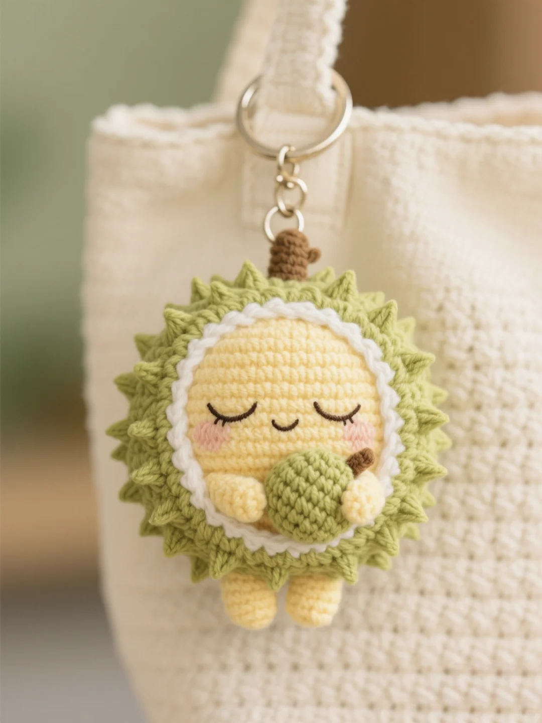 每天一个设计—榴莲钩织挂件