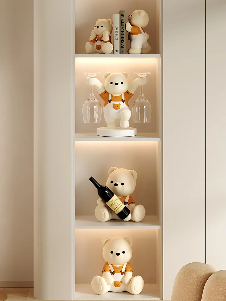 ?【奶油熊酒柜摆件｜治愈系家居】