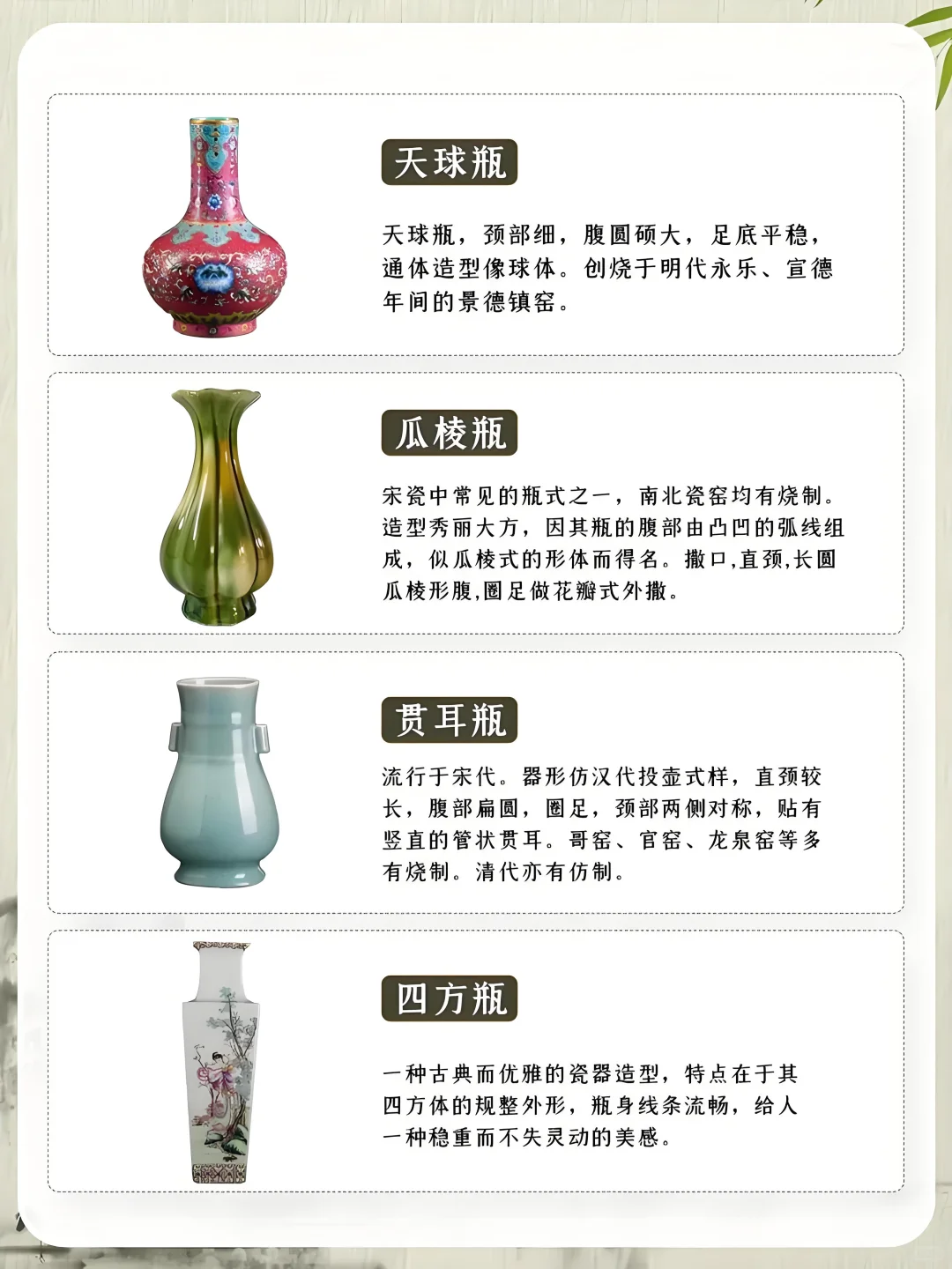 【知多少】超全的瓷器瓶型大全