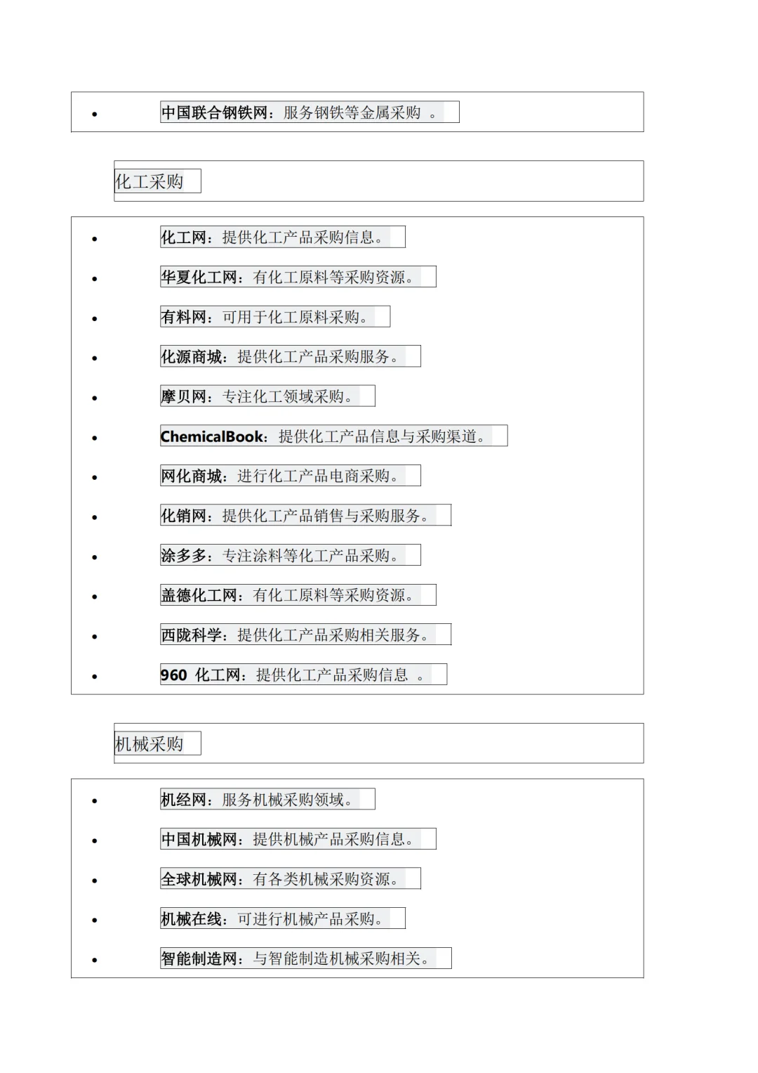 采购行业所需要网址大全