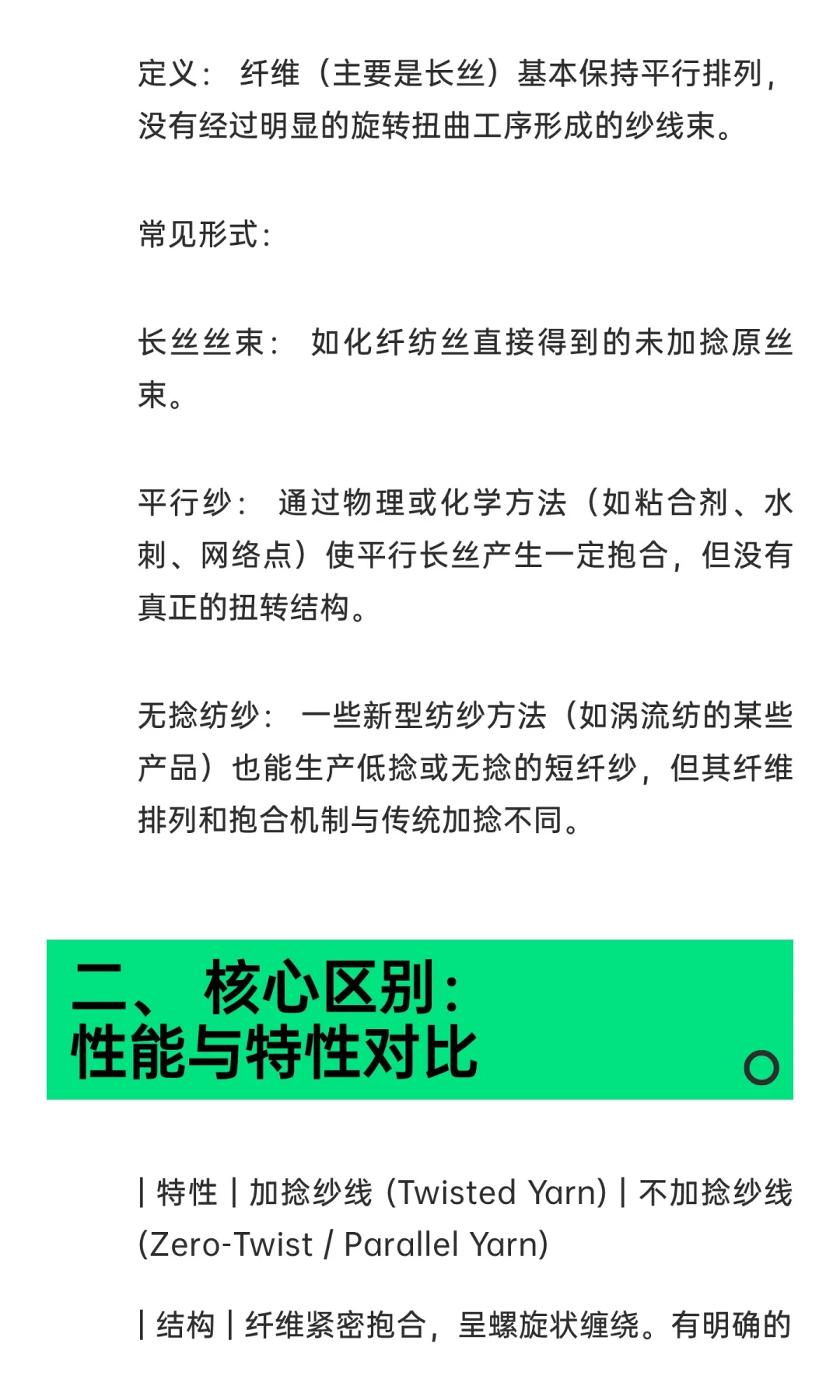 面料加捻与不加捻的区别