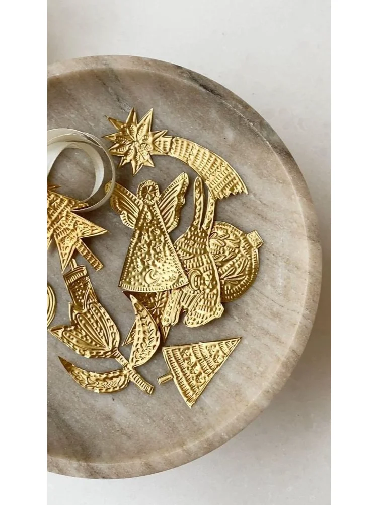 金色锡纸改造立体挂件装饰 简易DIY