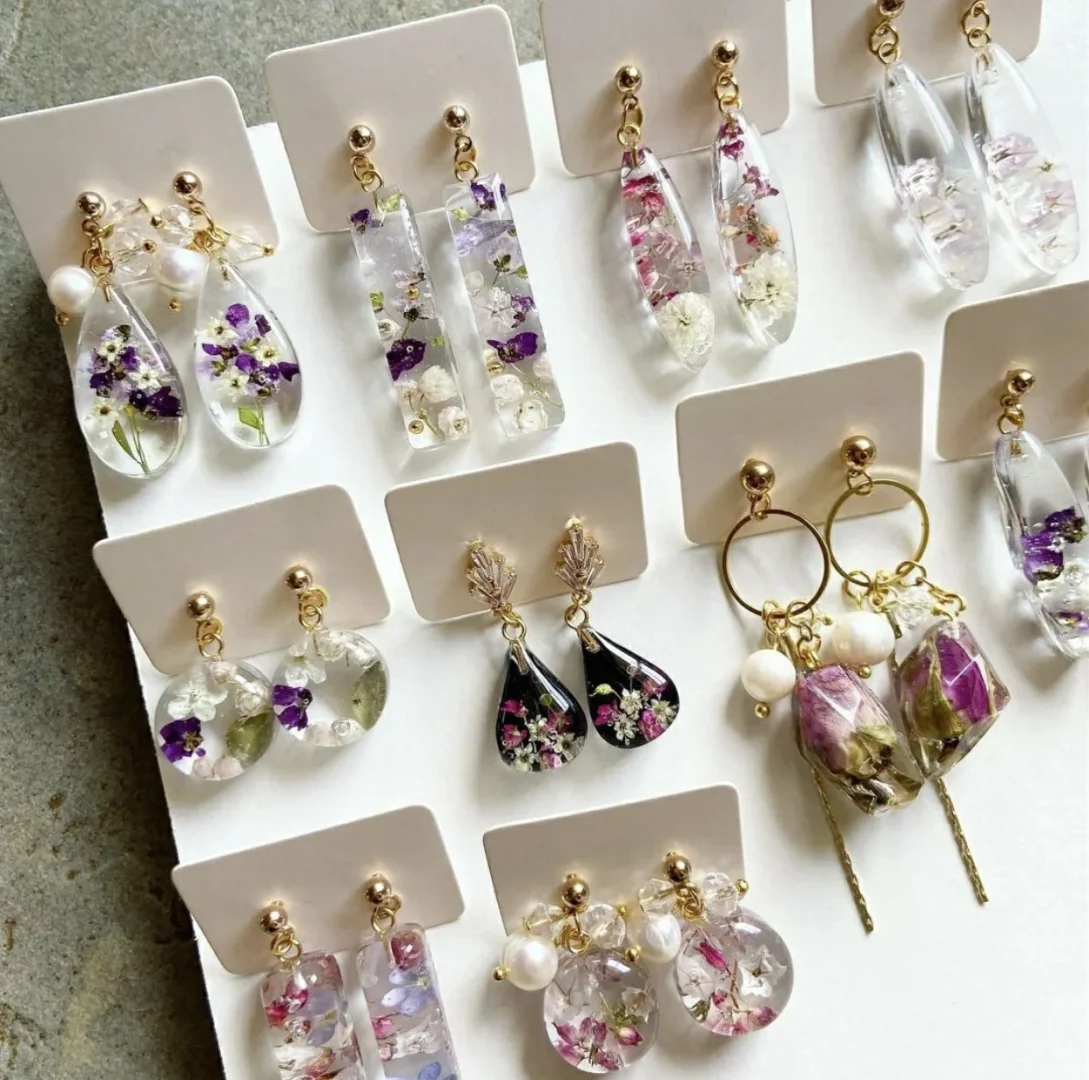 分享｜真花植物滴胶耳饰