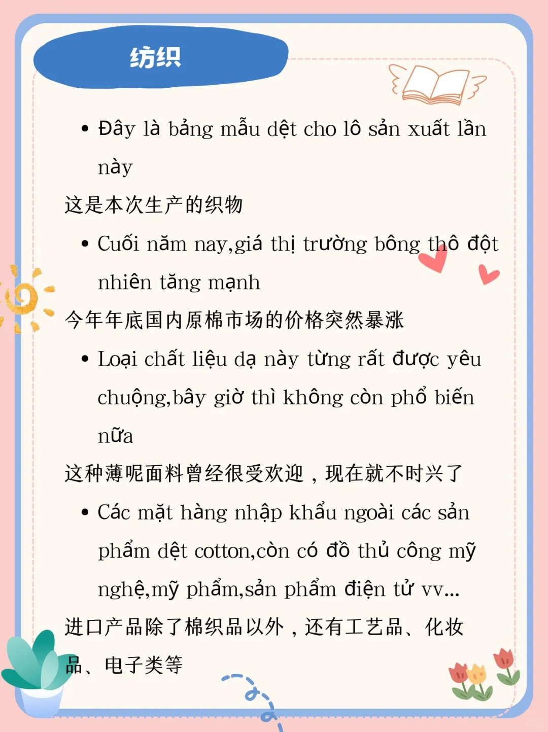 越南语纺织用语