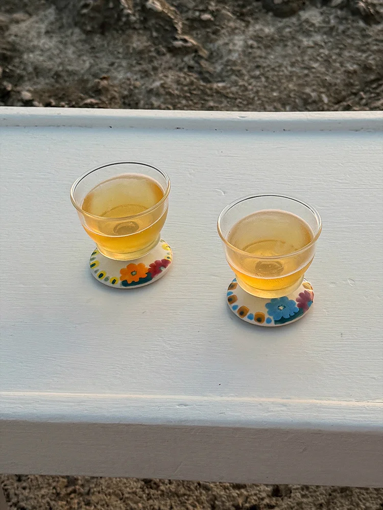 SoftServe New｜《手绘小花》陶瓷玻璃清酒杯