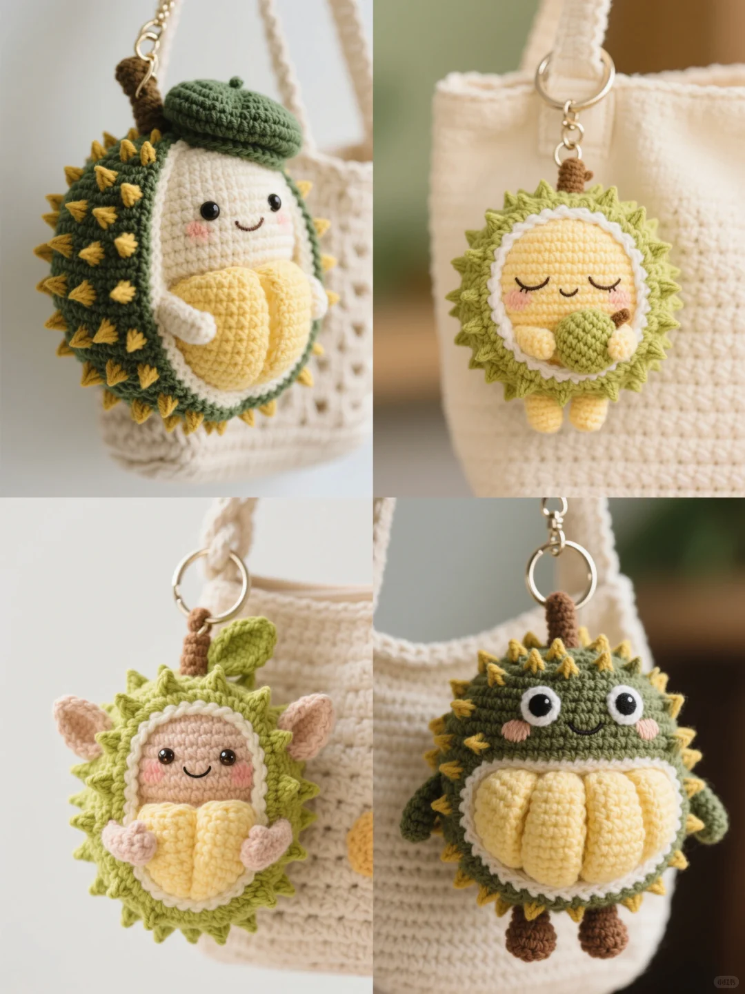 每天一个设计—榴莲钩织挂件