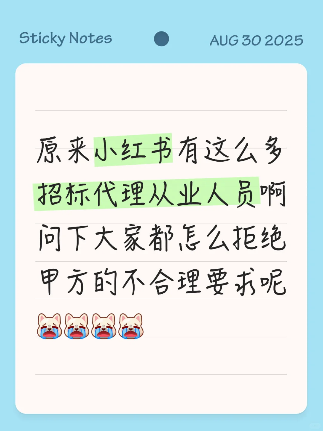 天天加班的招标代理?