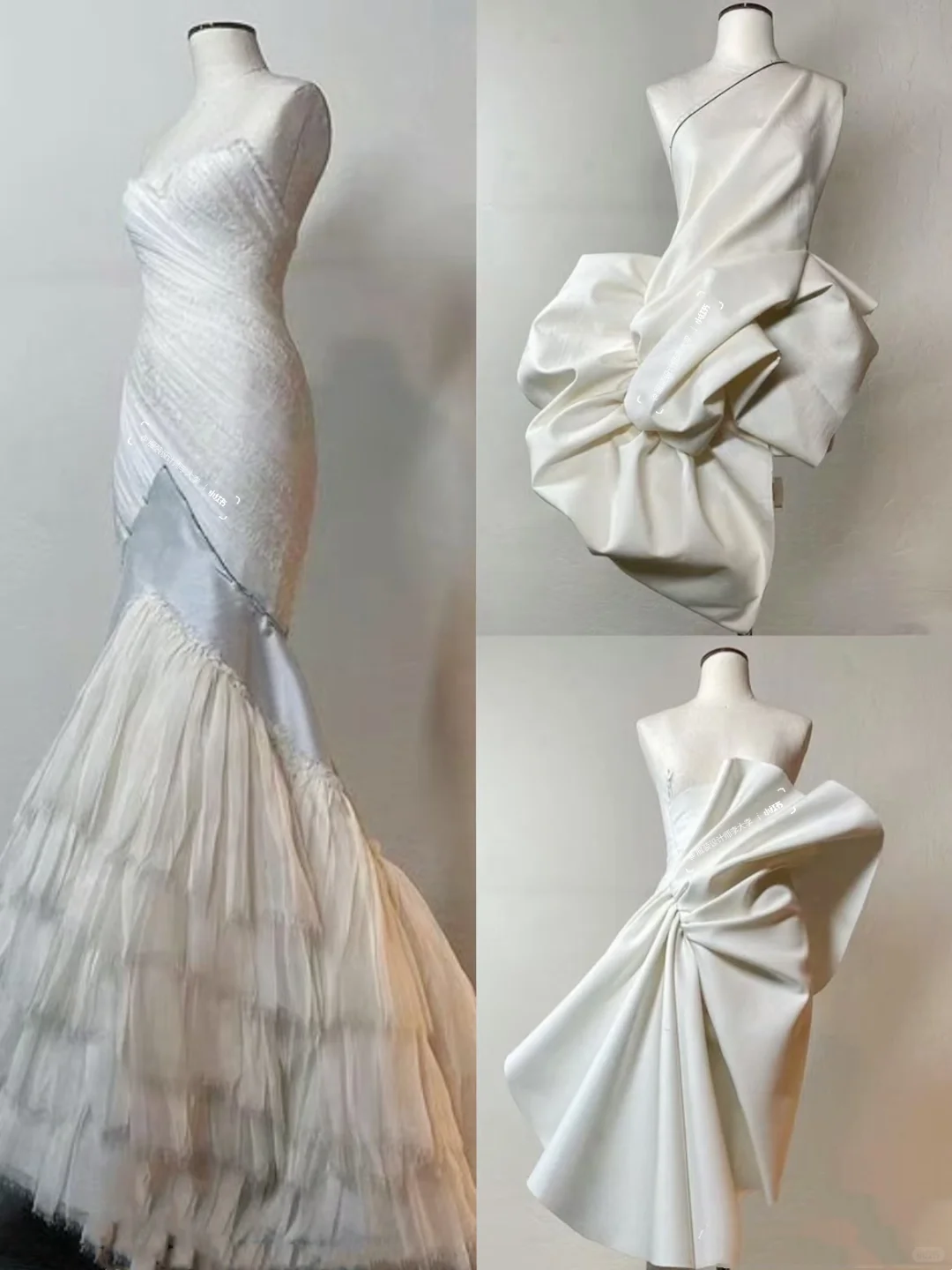 荷叶边和褶皱元素技法在白胚布上的完美呈现